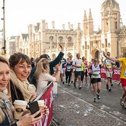 Cambridge Half Marathon runners in full stride